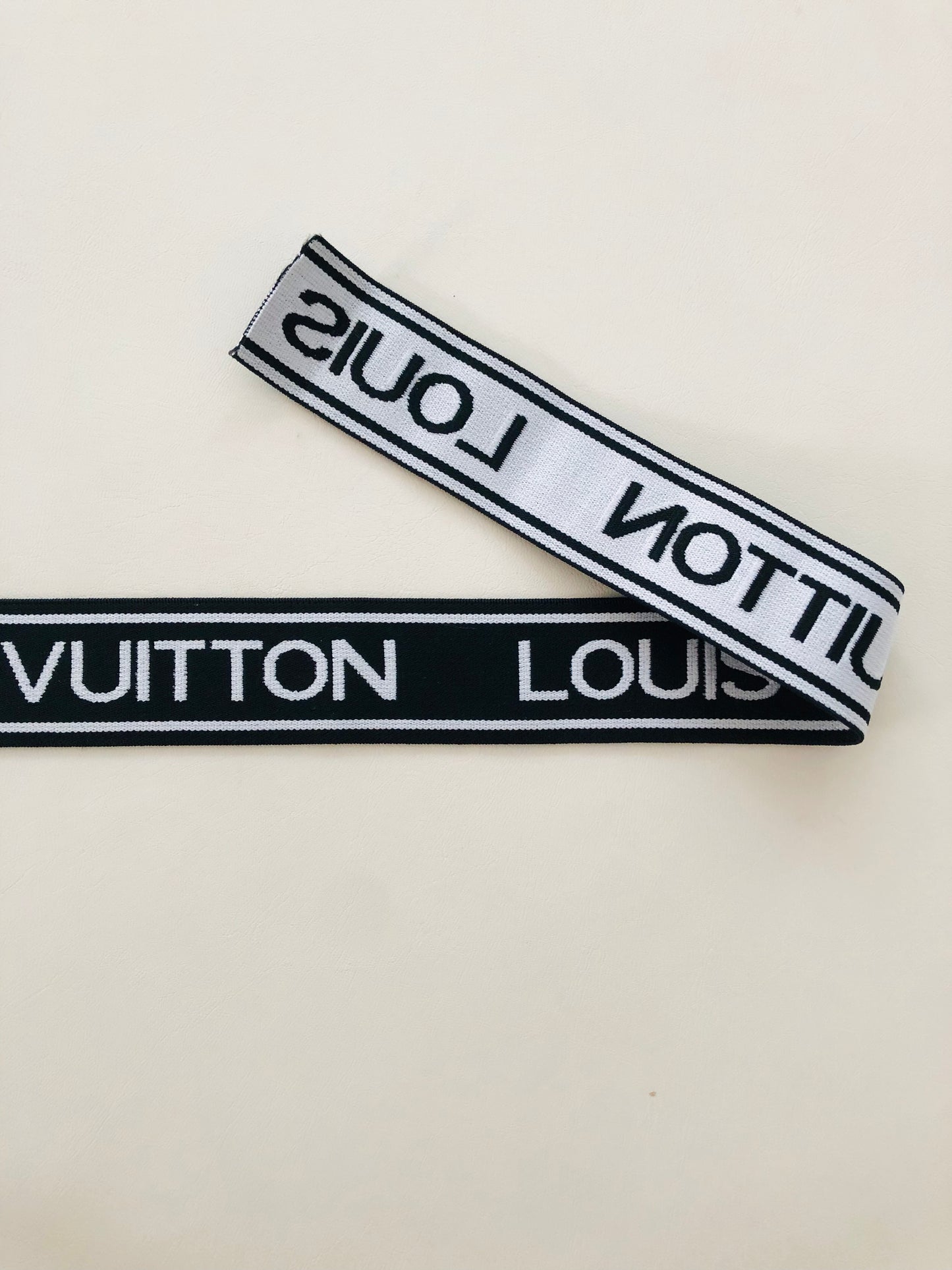 Black White LV Letter Elastic Band Straps