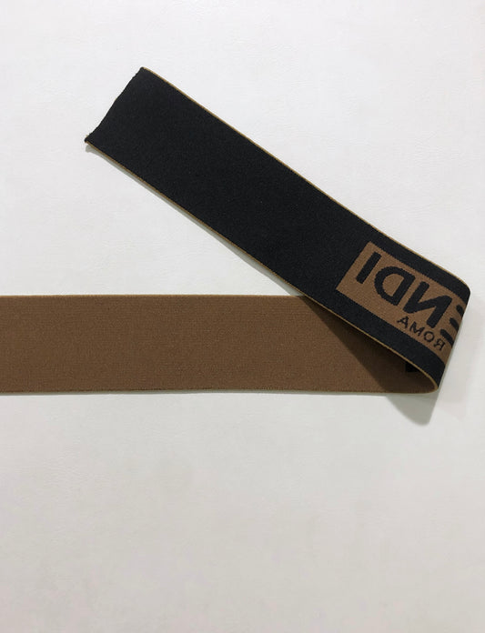 Fendi Roma Tan Elastic Straps