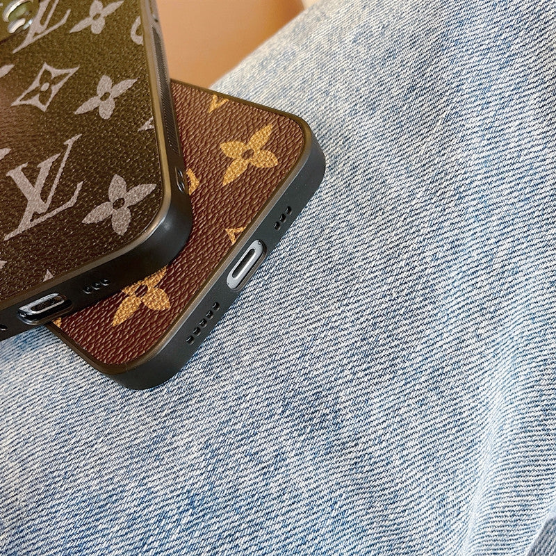 Étuis en cuir pour iPhone avec logo classique LV