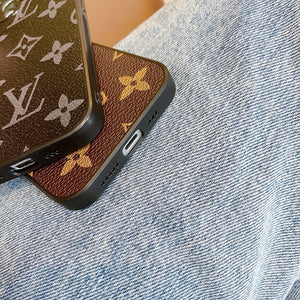 LV Classic Logo Leather iPhone Cases