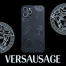 Load image into Gallery viewer, Versace Black PU Street Phone cases