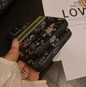 Gucci Logo and Flowers High Quality Leather Phone cases