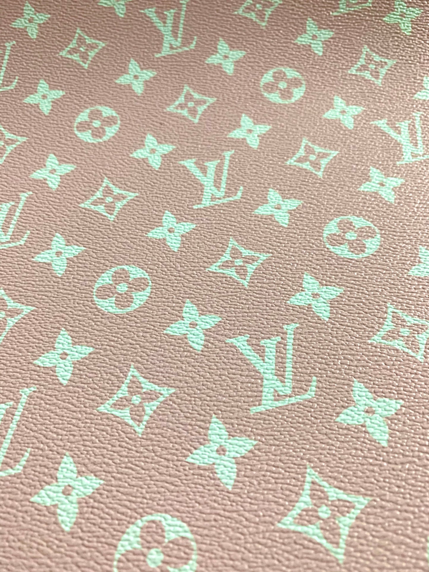 Bright Light Pink LV Faux Leather Fabric for Custom Bag