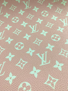 Bright Light Pink LV Leather Fabric for Custom Bag