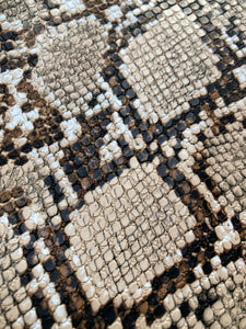 Textured Black Spot Snake Skin Vinyl Leather for Custom Handcraft Upholstery