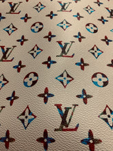 Load image into Gallery viewer, Beige Colorful Monogram LV Designer Inspired Faux Leather for Custom