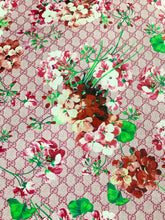 Load image into Gallery viewer, Pink Flower Blooming Gucci Inspired Fabric Material for Custom