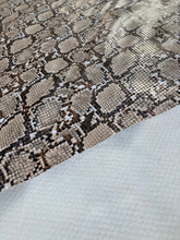 Load image into Gallery viewer, Textured Black Spot Snake Skin Vinyl Leather for Custom Handcraft Upholstery