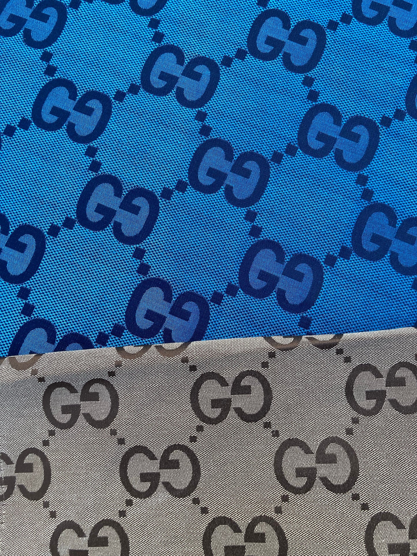 Handcraft Cotton Fabric Blue Big Gucci GG Material for Custom Suit