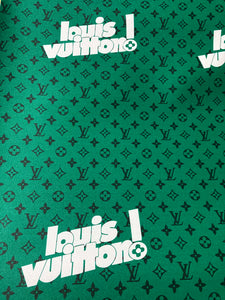 Green LV White Letter Customize Leather for Bag