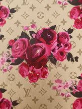 Load image into Gallery viewer, Custom Handmade Designer Leather Fabric LV Rose
