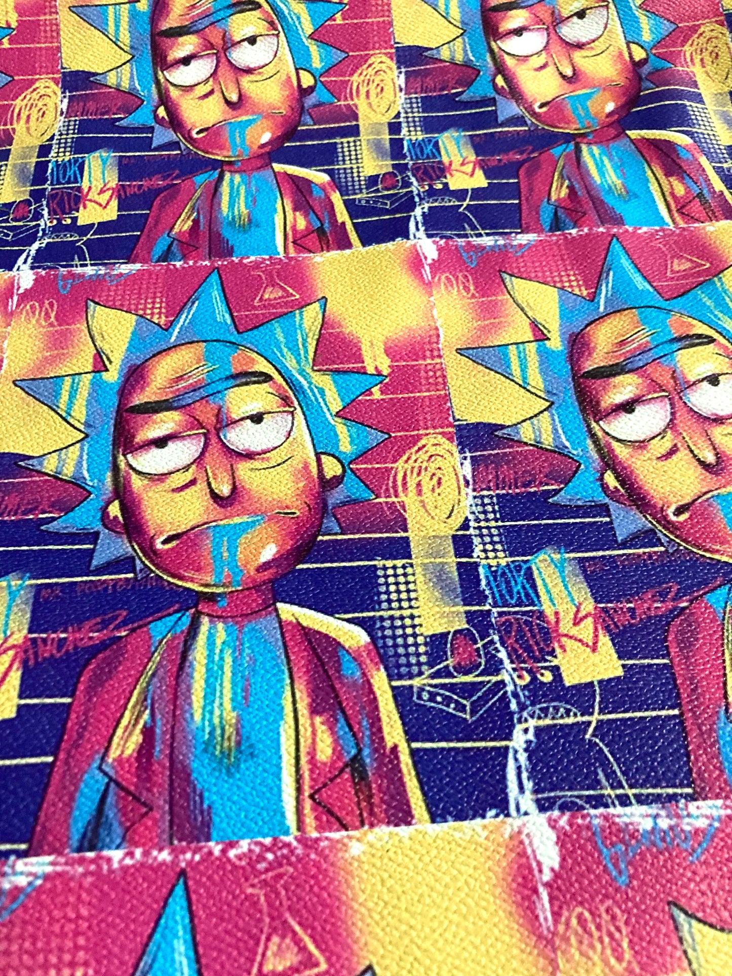 Rick and Morty Printing Leather Handmade Material for Sneakers Custom