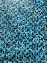 Load image into Gallery viewer, Blue Rose LV Faux Leather Fabric for Custom Handmade Fabric