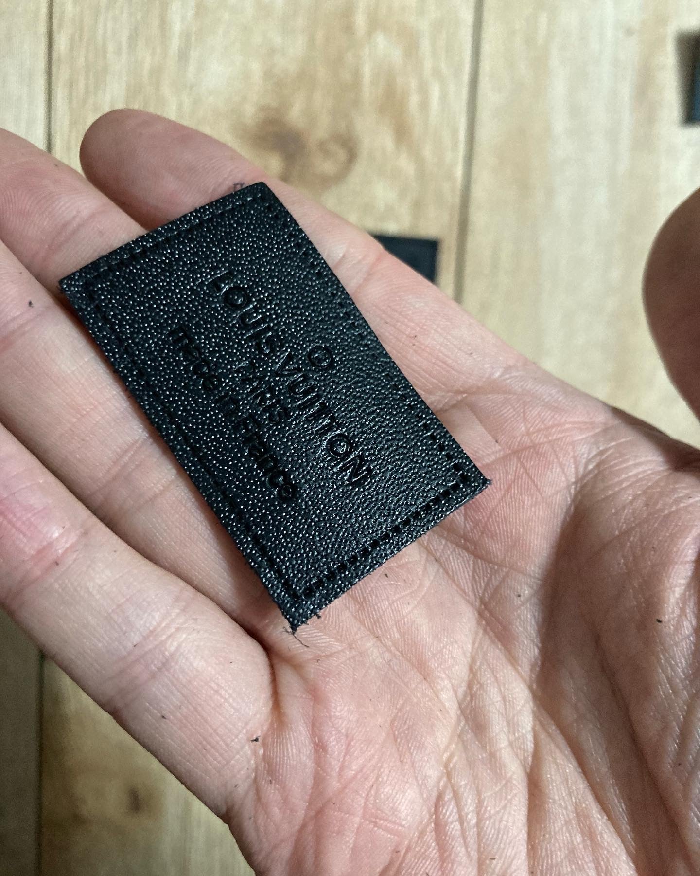 Black Authentic Leather Label Tag for Sewing Custom