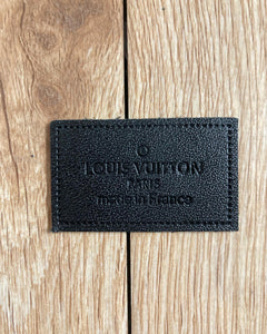 Black Authentic Leather Label Tag for Sewing Custom