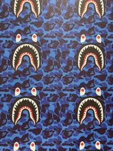 Load image into Gallery viewer, Bape Fashion Shark Camo Custom Handmade Leather