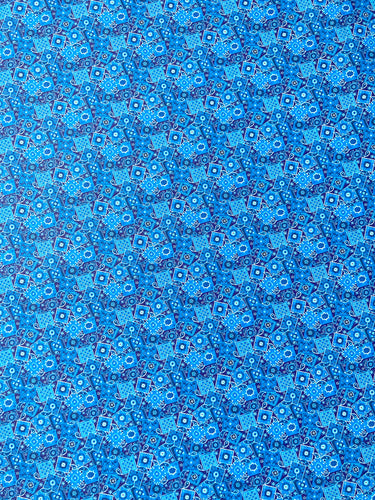 Blue Bandana Custom Designer Faux Leather by Yard Material for Sneakers Upholstery