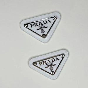 White Prada Badge Handmade Material for Custom Bag Fashion