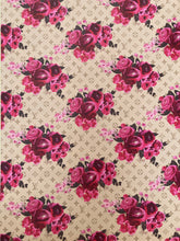Load image into Gallery viewer, Custom Handmade Designer Leather Fabric LV Rose