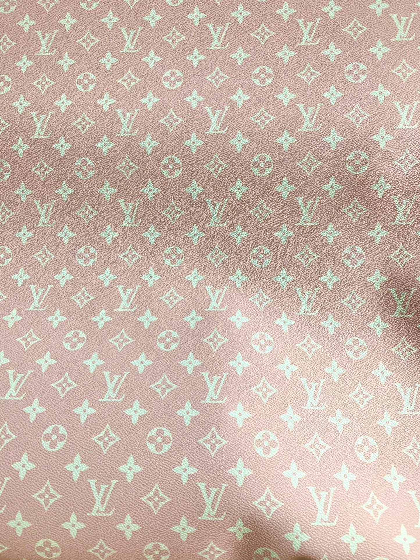 Bright Light Pink LV Faux Leather Fabric for Custom Bag