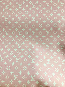 Bright Light Pink LV Faux Leather Fabric for Custom Bag