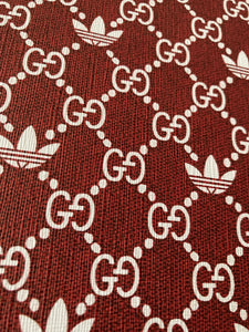 Gucci Adidas Vinyl Leather Fabric for Custom Handcraft