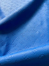 Load image into Gallery viewer, Handmade Leather Fabric Royal Blue Embossed LV for Sneakers Upholstery