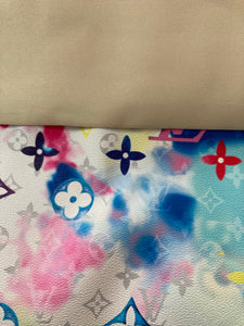 New Summer Watercolor Ink LV Leather for Custom Bag