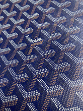 Load image into Gallery viewer, Handmade Leather Navy Goyard Vinyl Material for Custom Wallet