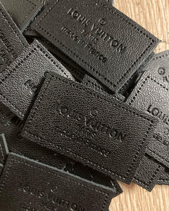 Black Authentic Leather Label Tag for Sewing Custom