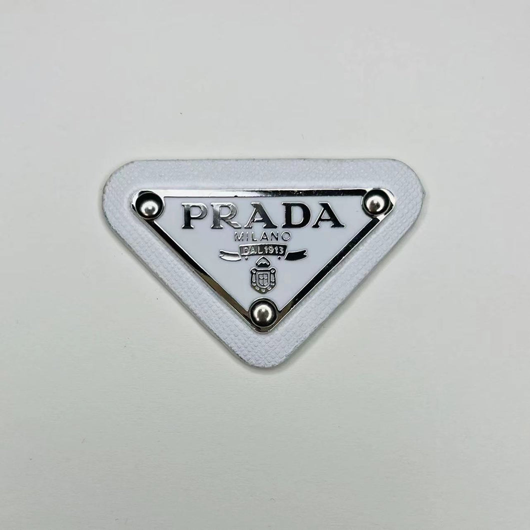 White Prada Badge Handmade Material for Custom Bag Fashion
