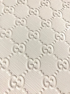 Custom Handmade Leather White Embossed Gucci for Sneaker Upholstery