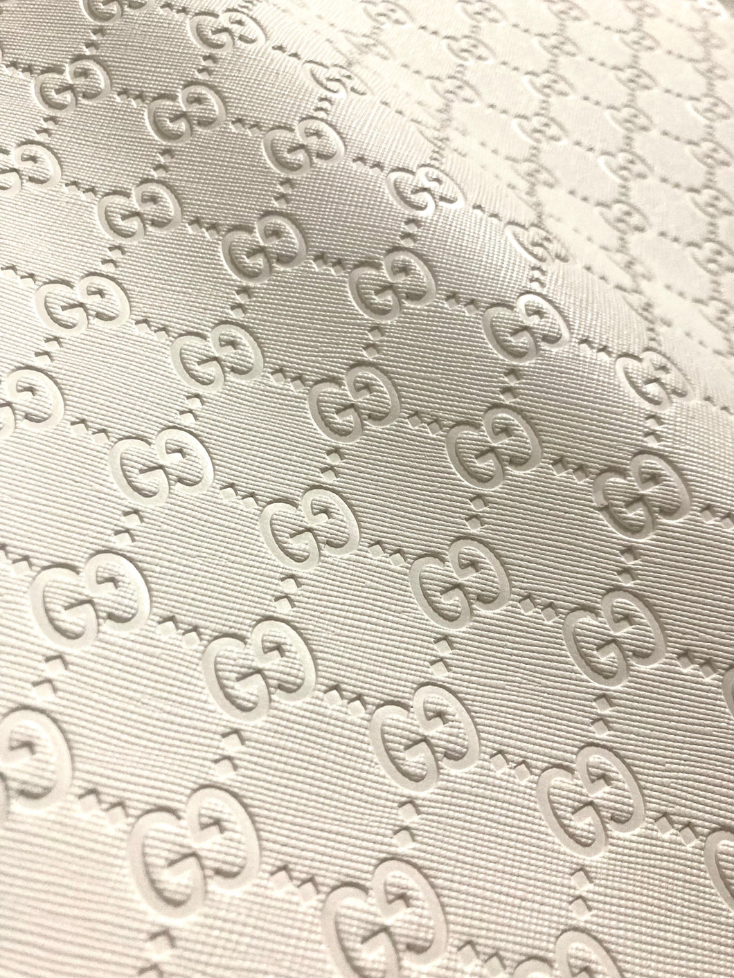 Custom Handmade Leather White Embossed Gucci for Sneaker Upholstery
