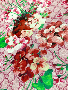 Pink Flower Blooming Gucci Inspired Fabric Material for Custom