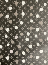 Load image into Gallery viewer, Custom Handmade Designer Leather Black White Dot LV Vinyl for Bag Upholstery