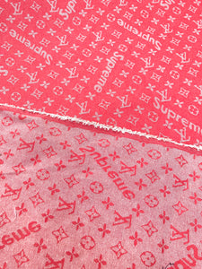Sewing Fabric Red Supreme LV Denim Jean Material