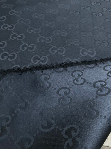 Handmade Custom Pure Black Gucci Jacquard Fabric for Clothing