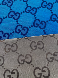 Handcraft Cotton Fabric Blue Big Gucci GG Material for Custom Suit
