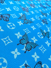 Load image into Gallery viewer, Blue Butterfyl Designer Custom LV Leather for Sneakers Crafts Upholstery