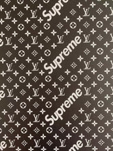 Load image into Gallery viewer, Custom Handcraft Black White Supreme LV Vinyl Leather for Sneakers Upholstery