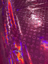 Load image into Gallery viewer, Handcraft Leather Pink Hologram LV Material for Custom Sneakers