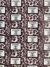 Load image into Gallery viewer, Chanel Leopard Print Lettering Faux Leather Vinyl for Bag
