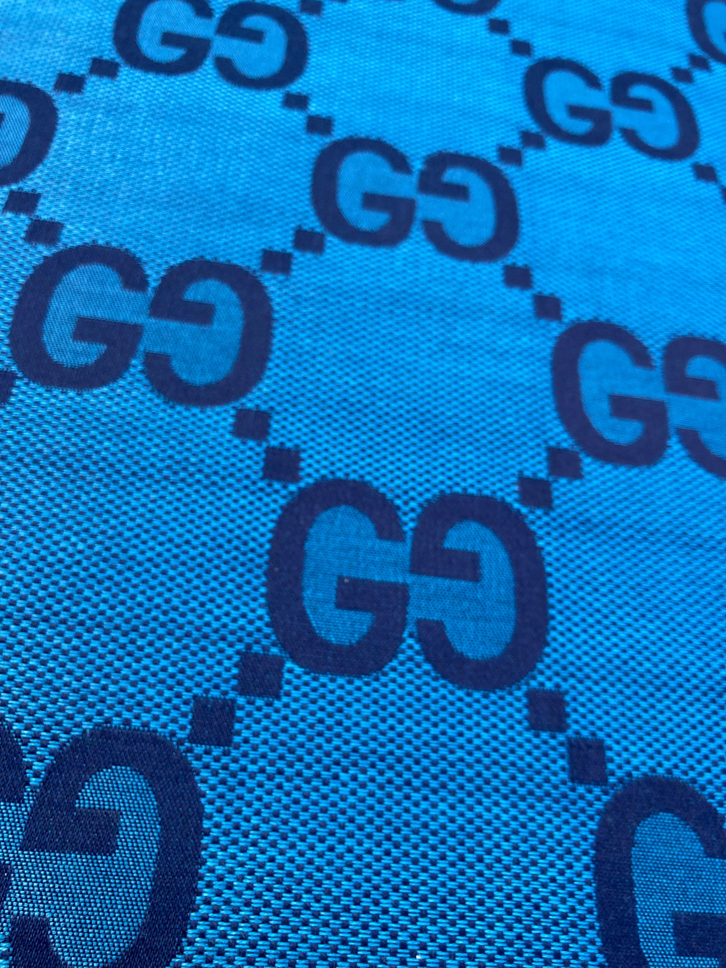 Handcraft Cotton Fabric Blue Big Gucci GG Material for Custom Suit