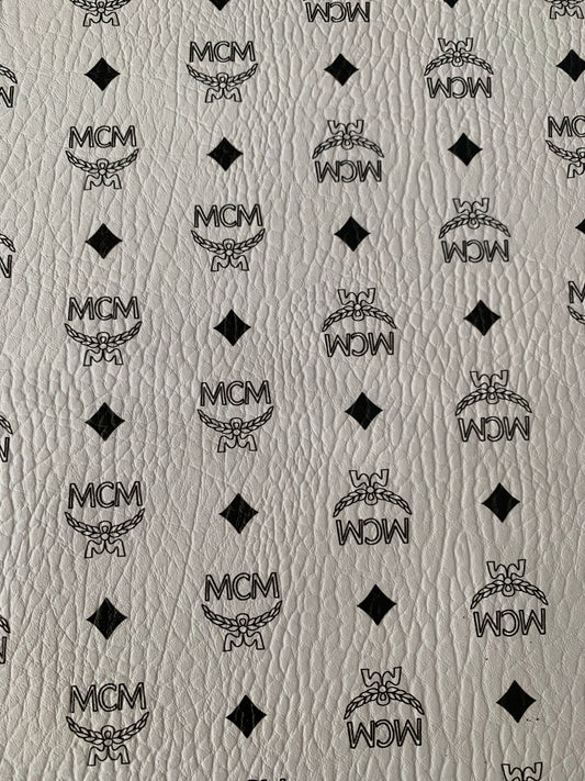 White MCM Vinyl Leather for Custom Craft