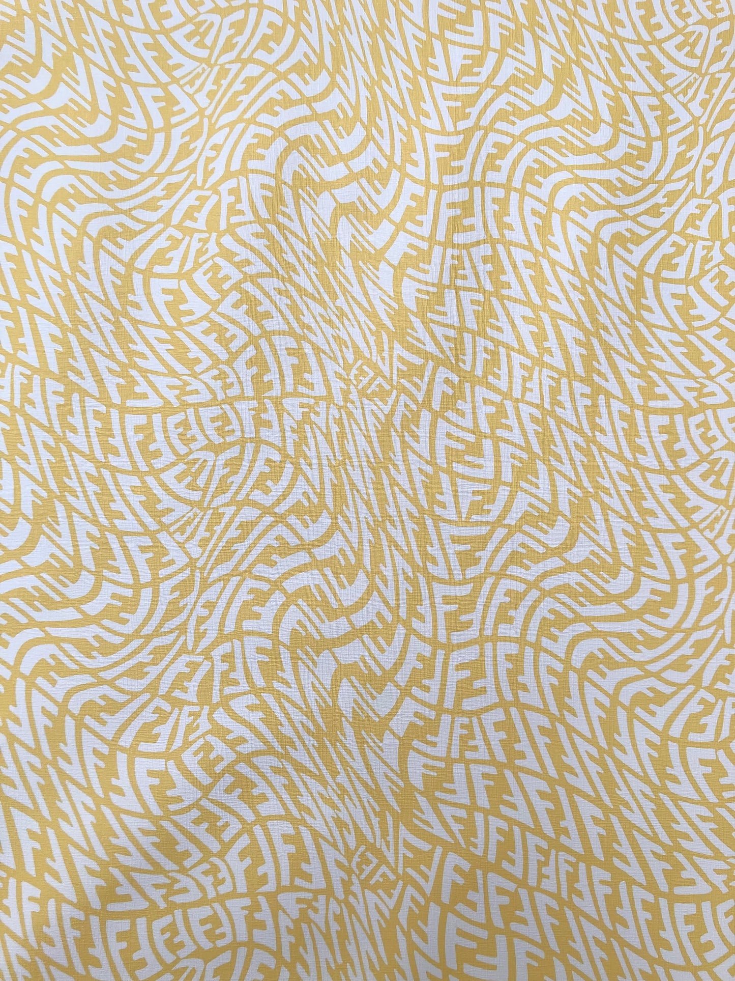 Handcraft Leather Fabric Yellow Wave Fendi Material for Custom Upholstery