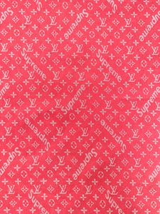Sewing Fabric Red Supreme LV Denim Jean Material
