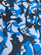Load image into Gallery viewer, Handmade Blue Camouflage LV Vinyl Leather Fabric for Custom Sneakers