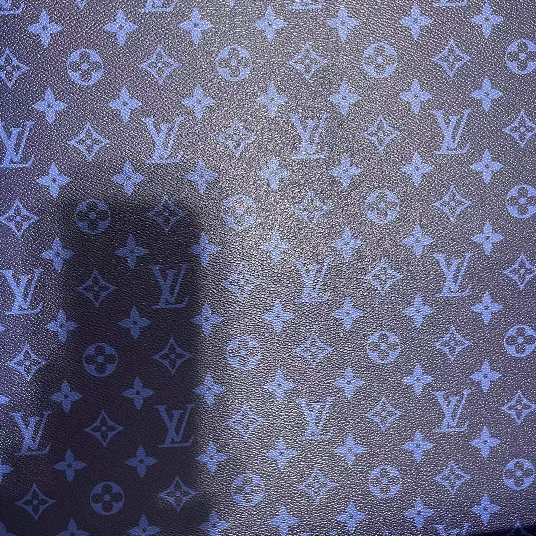 High Quality Blue LV Designer Inspired Leather for Custom