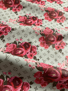 Handmade Leather Designer Fabric LV Rose Crafts Materials for Custom Sneakers