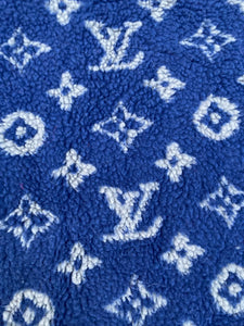 Blue Furry Cozy LV Teddy Flannel Fabric